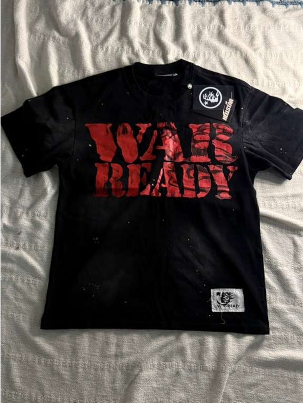 Wall Ready Short-Sleeve Graphic Tee - Black with Red Print